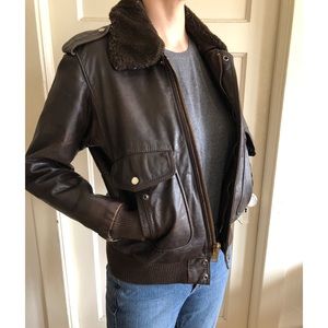 Vintage leather biker jacket